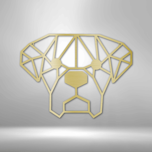 Geometric Dog Steel Sign Laser Cut Powder Coated Home & Office Metal Wall Decor